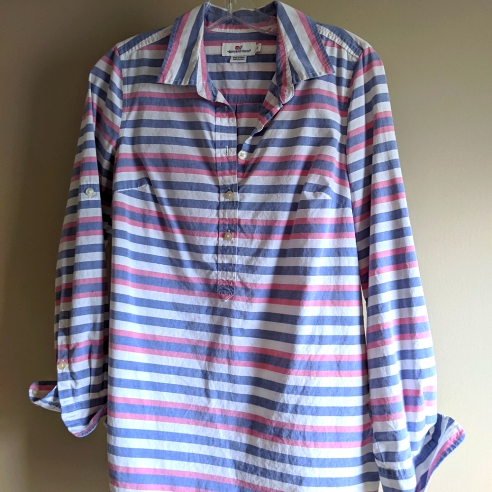 Striped button down